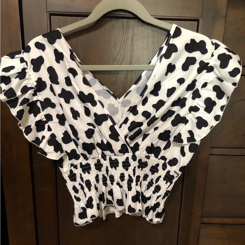 Cow Print Blouse
